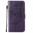 For Alcatel 1L 2021 Embossed Butterfly Leather Phone Case(Dark Purple) - 2