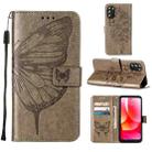 For Motorola Moto G 5G 2022 Embossed Butterfly Leather Phone Case(Grey) - 1