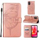 For Motorola Moto G 5G 2022 Embossed Butterfly Leather Phone Case(Rose Gold) - 1