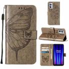 For OnePlus Nord CE 2 5G Embossed Butterfly Leather Phone Case(Grey) - 1