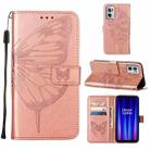 For OnePlus Nord CE 2 5G Embossed Butterfly Leather Phone Case(Rose Gold) - 1