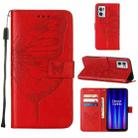 For OnePlus Nord CE 2 5G Embossed Butterfly Leather Phone Case(Red) - 1