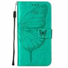 For OPPO A57 5G 2022 Embossed Butterfly Leather Phone Case(Green) - 2