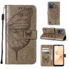 For OPPO Realme C31 4G Embossed Butterfly Leather Phone Case(Grey) - 1