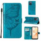 For OPPO Realme C31 4G Embossed Butterfly Leather Phone Case(Blue) - 1