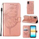 For Sony Xperia ACE III Embossed Butterfly Leather Phone Case(Rose Gold) - 1