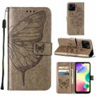 For Xiaomi Redmi 10A Embossed Butterfly Leather Phone Case(Grey) - 1