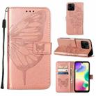 For Xiaomi Redmi 10A Embossed Butterfly Leather Phone Case(Rose Gold) - 1