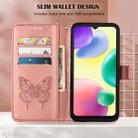 For Xiaomi Redmi 10A Embossed Butterfly Leather Phone Case(Rose Gold) - 4