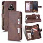 For Doogee S88 Pro / S88 Plus Litchi Texture Zipper Leather Phone Case(Brown) - 1