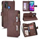 For Doogee X96 Pro Litchi Texture Zipper Leather Phone Case(Brown) - 1