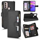 For Motorola Moto E40 / E30 / E20 Litchi Texture Zipper Leather Phone Case(Black) - 1