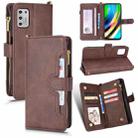 For Motorola Moto G Stylus 5G 2021 Litchi Texture Zipper Leather Phone Case(Brown) - 1