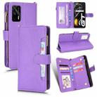 For OPPO Realme GT 5G / Realme GT Neo 5G Litchi Texture Zipper Leather Phone Case(Purple) - 1