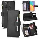 For Alcatel 1S 2021 / 3L 2021 Litchi Texture Zipper Leather Phone Case(Black) - 1