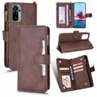 For Xiaomi Redmi Note 10 4G / Note 10S Litchi Texture Zipper Leather Phone Case(Brown) - 1