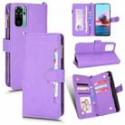 For Xiaomi Redmi Note 10 4G / Note 10S Litchi Texture Zipper Leather Phone Case(Purple) - 1