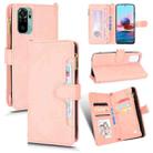 For Xiaomi Redmi Note 10 4G / Note 10S Litchi Texture Zipper Leather Phone Case(Pink) - 1
