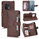 For OnePlus 10 Pro 5G Litchi Texture Zipper Leather Phone Case(Brown) - 1