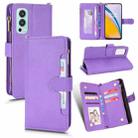 For OnePlus Nord 2 5G Litchi Texture Zipper Leather Phone Case(Purple) - 1