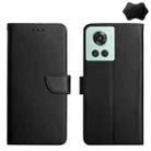 For OnePlus 10R Genuine Leather Fingerprint-proof Horizontal Flip Phone Case(Black) - 1