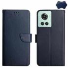 For OnePlus 10R Genuine Leather Fingerprint-proof Horizontal Flip Phone Case(Blue) - 1