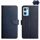 For OPPO Find X5 Lite Genuine Leather Fingerprint-proof Horizontal Flip Phone Case(Blue) - 1