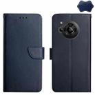 For Sharp Aquos R7 Genuine Leather Fingerprint-proof Horizontal Flip Phone Case(Blue) - 1