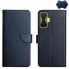 For Xiaomi Poco F4 GT Genuine Leather Fingerprint-proof Horizontal Flip Phone Case(Blue) - 1