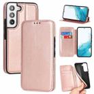 For Samsung Galaxy S22 5G Knight Magnetic Suction Leather Phone Case(Rose Gold) - 1