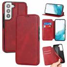 For Samsung Galaxy S22 5G Knight Magnetic Suction Leather Phone Case(Red) - 1