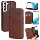 For Samsung Galaxy S22+ 5G Knight Magnetic Suction Leather Phone Case(Brown) - 1