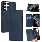 For Samsung Galaxy S22 Ultra 5G Knight Magnetic Suction Leather Phone Case(Blue) - 1