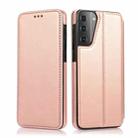 For Samsung Galaxy S21 5G Knight Magnetic Suction Leather Phone Case(Rose Gold) - 1