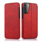 For Samsung Galaxy S21 5G Knight Magnetic Suction Leather Phone Case(Red) - 1