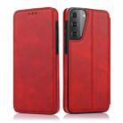 For Samsung Galaxy S21+ 5G Knight Magnetic Suction Leather Phone Case(Red) - 1