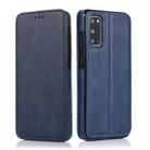 For Samsung Galaxy S20 Knight Magnetic Suction Leather Phone Case(Blue) - 1