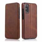 For Samsung Galaxy S20 Knight Magnetic Suction Leather Phone Case(Brown) - 1