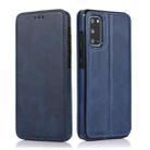 For Samsung Galaxy S20+ Knight Magnetic Suction Leather Phone Case(Blue) - 1
