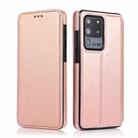 For Samsung Galaxy S20 Ultra Knight Magnetic Suction Leather Phone Case(Rose Gold) - 1