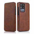 For Samsung Galaxy S20 Ultra Knight Magnetic Suction Leather Phone Case(Brown) - 1