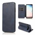 For Samsung Galaxy S10 Knight Magnetic Suction Leather Phone Case(Blue) - 1