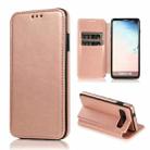 For Samsung Galaxy S10+ Knight Magnetic Suction Leather Phone Case(Rose Gold) - 1