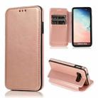 For Samsung Galaxy S10e Knight Magnetic Suction Leather Phone Case(Rose Gold) - 1