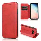 For Samsung Galaxy S10e Knight Magnetic Suction Leather Phone Case(Red) - 1