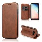 For Samsung Galaxy S10e Knight Magnetic Suction Leather Phone Case(Brown) - 1