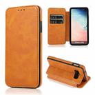 For Samsung Galaxy S10e Knight Magnetic Suction Leather Phone Case(Khaki) - 1