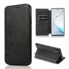 For Samsung Galaxy Note10 Knight Magnetic Suction Leather Phone Case(Black) - 1