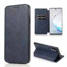 For Samsung Galaxy Note10 Knight Magnetic Suction Leather Phone Case(Blue) - 1