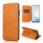 For Samsung Galaxy Note10 Knight Magnetic Suction Leather Phone Case(Khaki) - 1